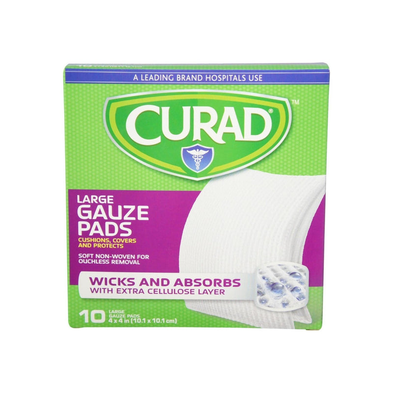 Curad Curad Pro-Gauze Premium Gauze Pads, Extra Absorbent & Non-Stick – 4" x 4", 10 Count First Aid Lavender