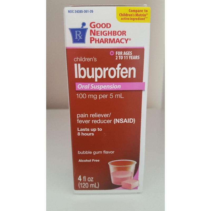 G.n.p. G.n.p. Ibuprofen Bubblegum Suspension Liquid, 4 Oz Medicine Cabinets Gray
