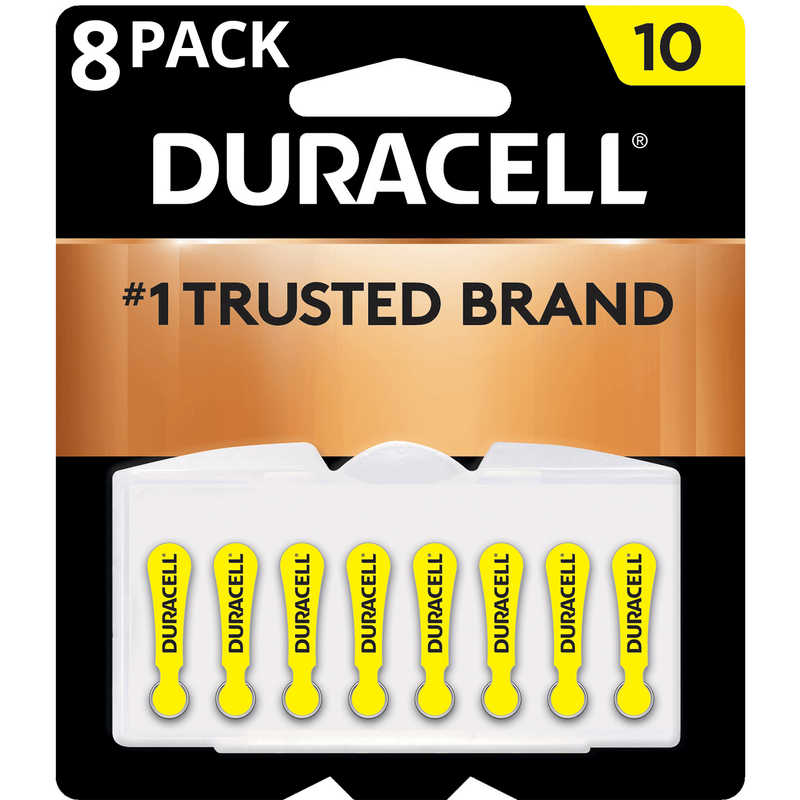 Duracell Duracell 8 Pack Size 10 Yellow Hearing Aid Battery Batteries Black