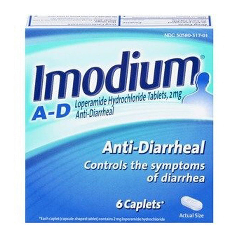 Imodium Imodium A-D Loperamide Hydrochloride Diarrhea Relief Caplets - 6 Ct Health & Beauty Light Cyan