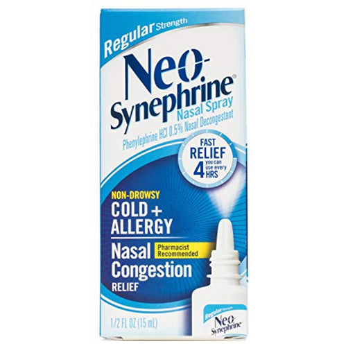 Neo-Synephrine Neo-Synephrine Nasal Spray For Cold & Sinus Relief, Regular Strength, 0.5 Fl Oz Health & Beauty Alice Blue