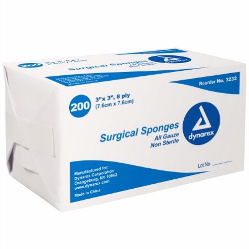 Dynarex Dynarex NonSterile Gauze Sponge 3 X 3 Inch First Aid White Smoke