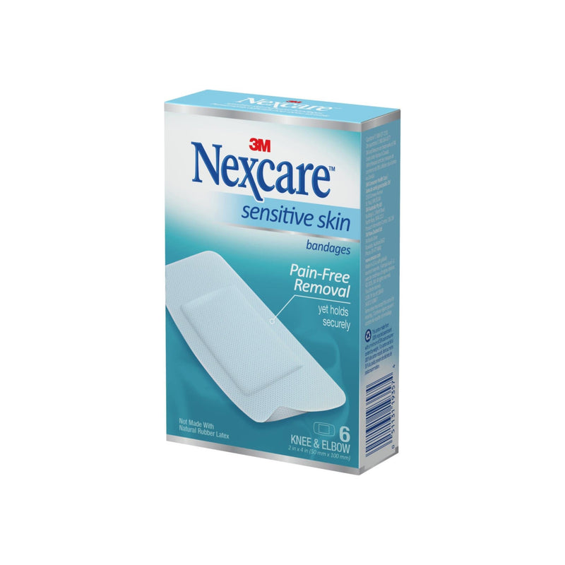 Nexcare Nexcare Sensitive Skin Bandages, Knee & Elbow Size, Pain-Free Removal, 6 Count Medical Tape & Bandages Cadet Blue