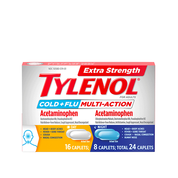 Tylenol Tylenol C/ F M/Act Tb 24 Es Cplt Medicine Cabinets White Smoke