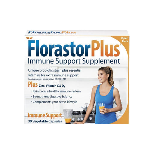 Florastor Florastor Plus Immune Support Supplement 30 Caps Vitamins & Supplements White Smoke