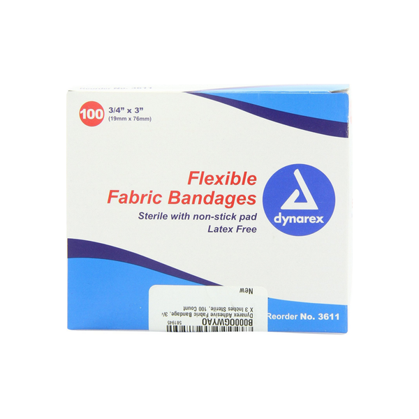 Dynarex Dynarex Adhesive Fabric Bandages Sterile 3/4" X 3" First Aid Lavender