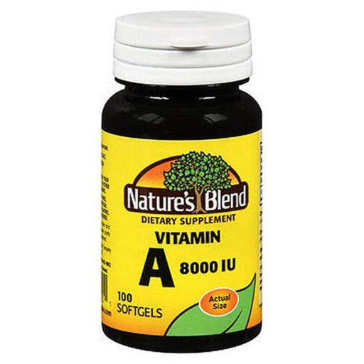 Nature's Blend Nature's Blend Vitamin A 8,000 IU – High Potency Essential Nutrition (100 Softgels) Vitamins & Supplements Black