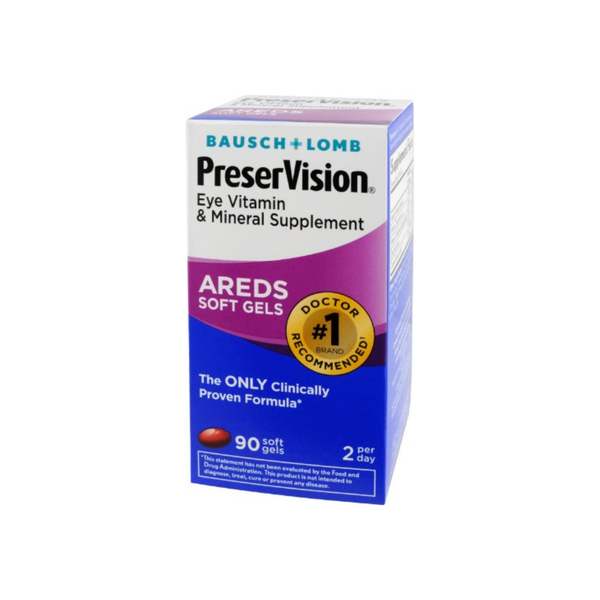 Bausch + Lomb Bausch + Lomb PreserVision AREDS Eye Vitamin Mineral Supplement Soft Gels Vitamins & Supplements Light Gray
