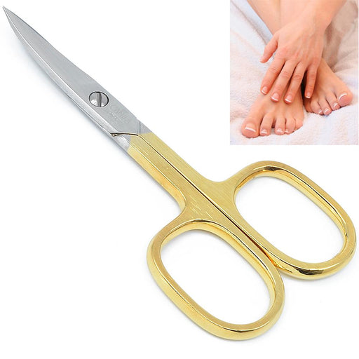 Camila Solingen Camila Solingen 3.5 Gold Plated Curved Nail Scissors Nails White Smoke