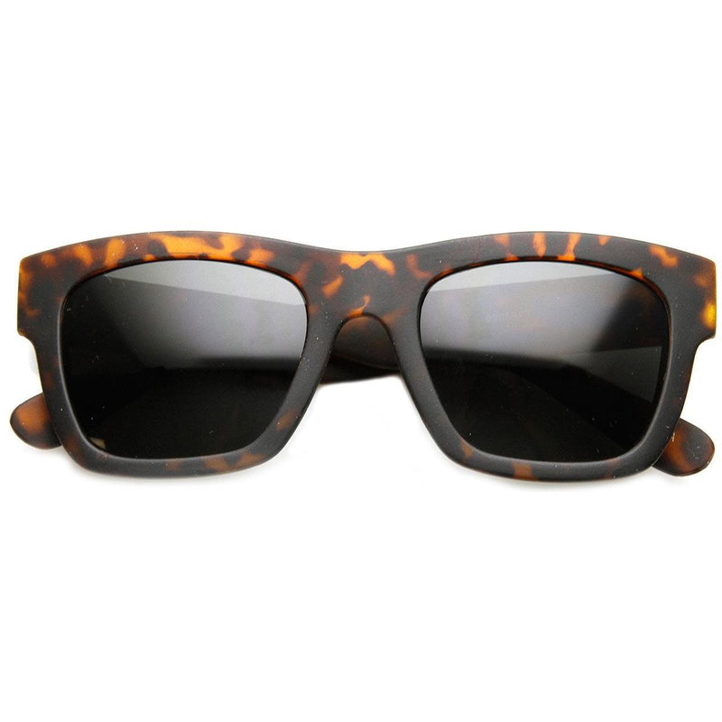zeroUV Artist Indie Hipster Fashion Soft Rubber Horned Rim Sunglasses 8355 Sunglasses Black Tortoise