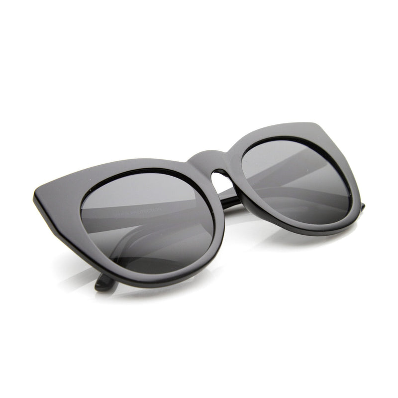 zeroUV Women's Retro 1960's Mod Oversize Cat Eye Sunglasses 9799 Sunglasses White Smoke Shiny Black Smoke,Shiny Tortoise Brown,Camo Amber,Grey Marble Smoke,Brown Marble Smoke,Matte Black Green