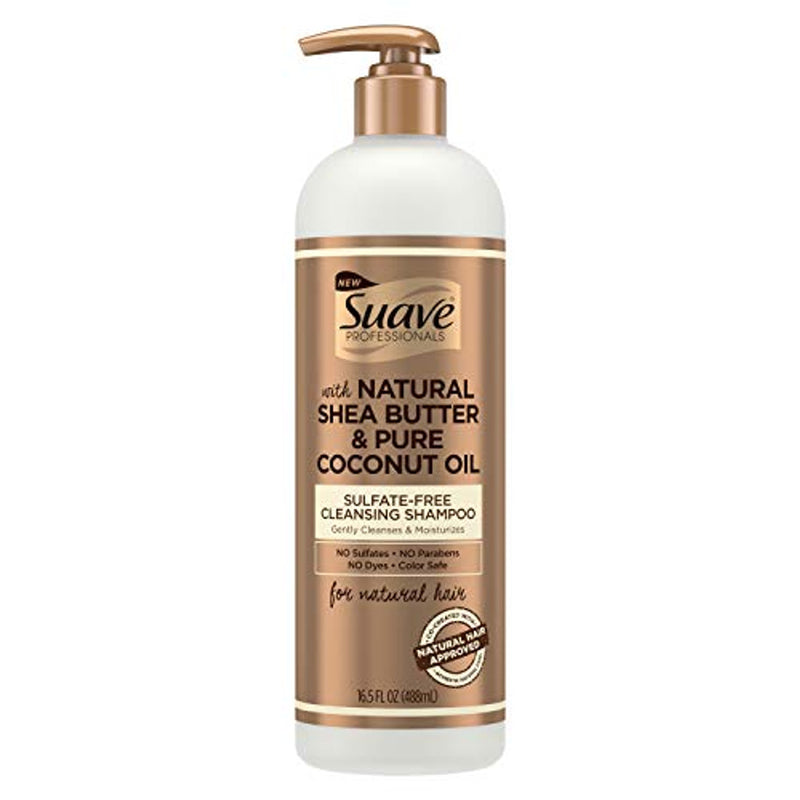 Suave Suave Professionals For Natural Hair Cleansing Sulfate Free Shampoo Shea Butter And Coconut Oil, 16.5 Oz Shampoo White Smoke