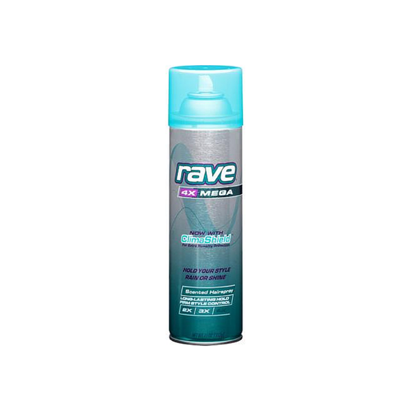 Rave Rave 4x Mega Altitude Super Hold Hairpsray, 11 oz - Unscented Aerosol Hair Care Cadet Blue
