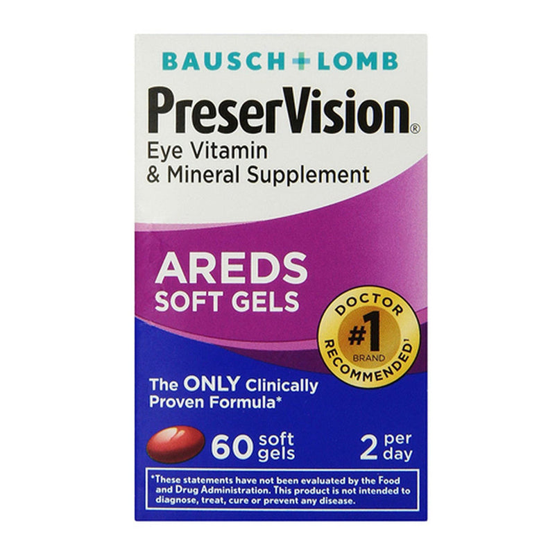 Bausch + Lomb PreserVision AREDS Eye Vitamin & Mineral Supplement – 60 Softgels Vitamins & Supplements Lavender