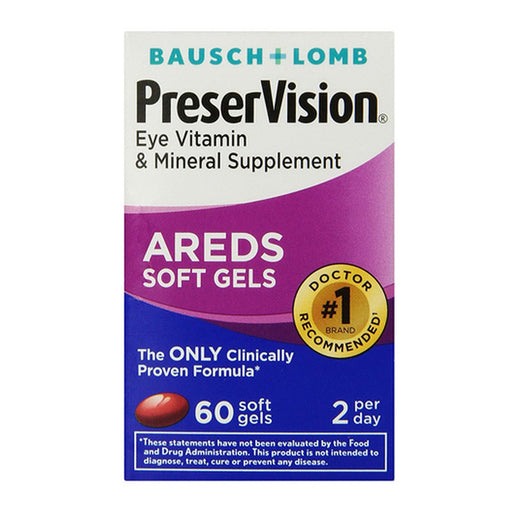 Bausch + Lomb PreserVision AREDS Eye Vitamin & Mineral Supplement – 60 Softgels Vitamins & Supplements Lavender
