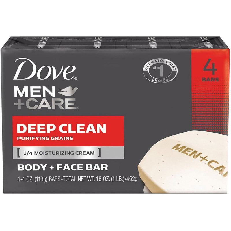 Dove Dove Men+Care Body and Face Bar - Deep Clean - 4 x 4.25 oz Bar Soap Dark Slate Gray