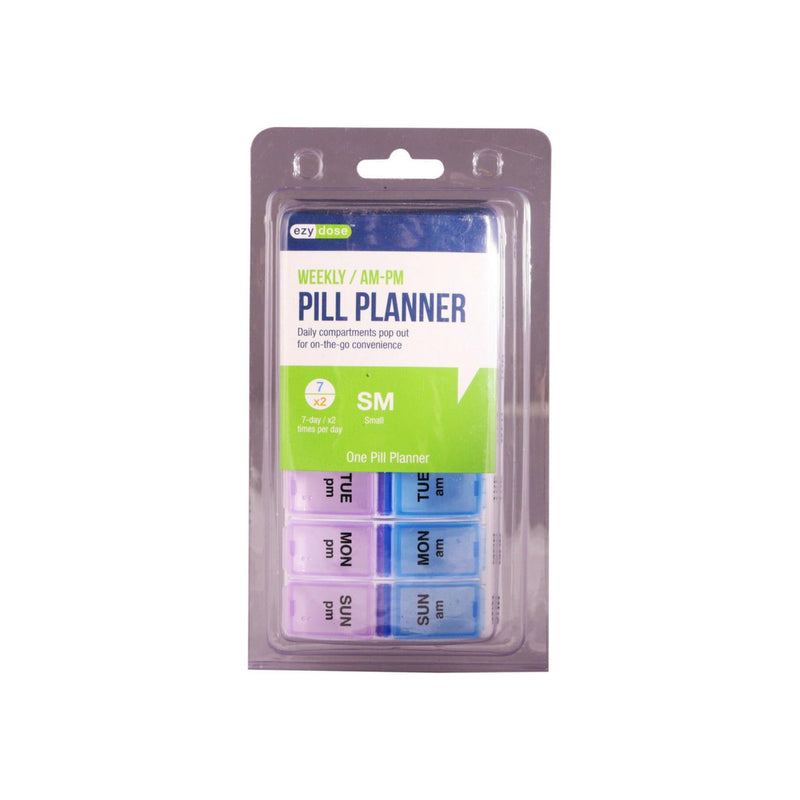 Ezy Dose Ezy Dose Weekly AM/PM Travel Pill Planner, Small Health & Beauty White Smoke