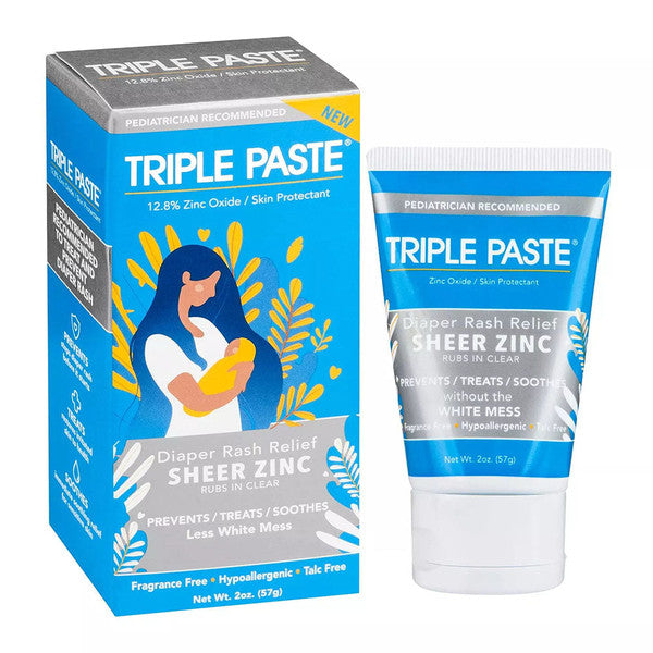 Triple Paste Triple Paste Sheer Zinc Baby Healing Ointment - 2 Oz Diaper Rash Treatments White Smoke