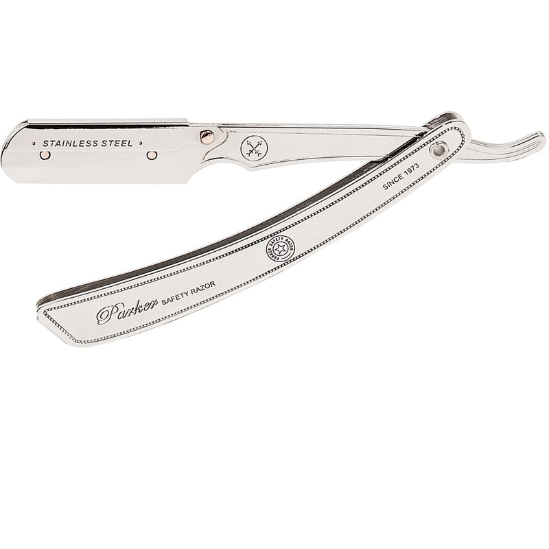 Parker Parker Heavy-Duty Stainless-Steel Handle Clip Type Barber/Straight Razor Stainless Steel Cleaners & Polishes White Smoke