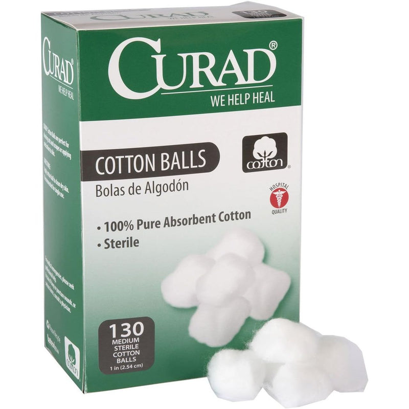 Curad Curad Sterile Cotton Balls, 1", 130/Box Cotton Balls White Smoke