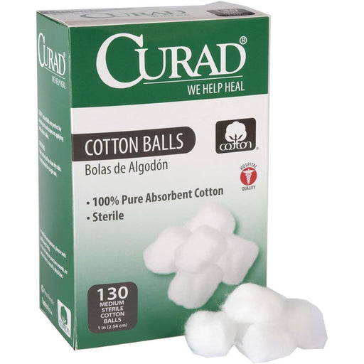 Curad Curad Sterile Cotton Balls, 1", 130/Box Cotton Balls White Smoke