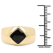 Bids.com 14K Yellow Gold Plated 2.00 Carat Genuine Black Onyx .925 Sterling Silver Ring Rings White Smoke size 8.00,size 9.00,size 6.00,size 7.00