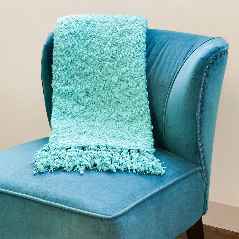 TRP TRP 1 Piece Casual Transitional Popcorn Style Pool Blue Throw Blanket Microfiber Acrylic Victorian Classic Textured Woven Throw Blanket All Season Comfy Bedding Couch Sofa & Bed Blanket Blankets Light Gray