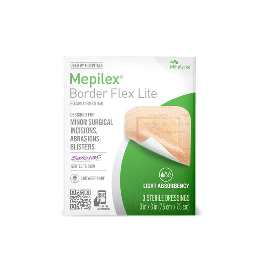 0 Border Flex Lite 3x3 Dressings For Surgical Incisions, Abrasions, Blisters Salad Dressing White Smoke