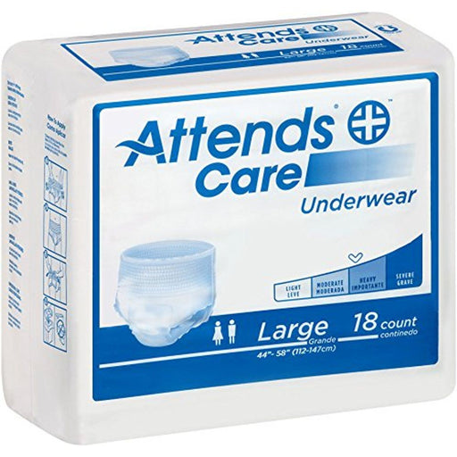 Attends Attends Care Underwear - Heavy Absorbency, Large (72 Count / 4 Packs of 18) Incontinence Aids Lavender
