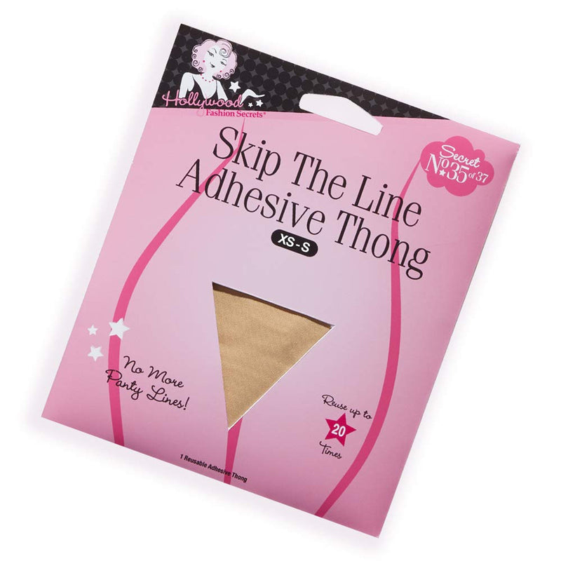 Hollywood Hollywood 3 Fashion Secrets Skip The Line Adhesive Thong Reusable Size Xs/s Construction Lines White Smoke