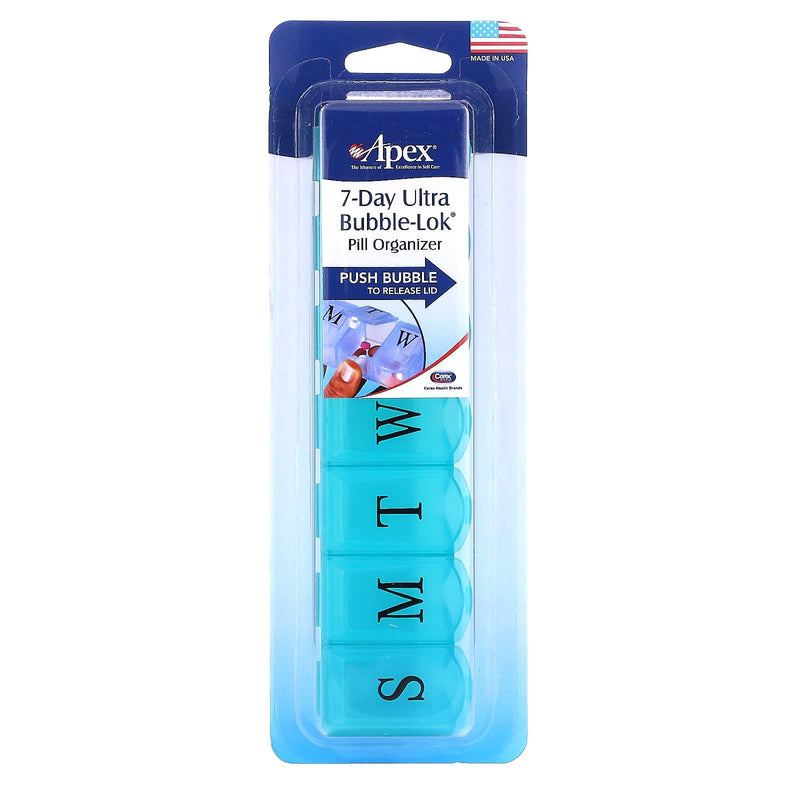 Apex Apex Pill Organizer, 7 Day, Ultra Bubble Lock Health Care Lavender
