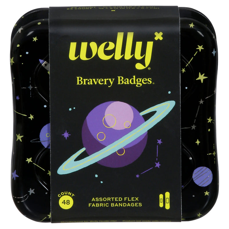 Welly Welly Flex Fabric Bandages Space - 48ct First Aid Black