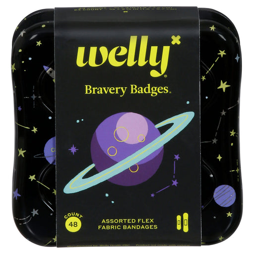 Welly Welly Flex Fabric Bandages Space - 48ct First Aid Black