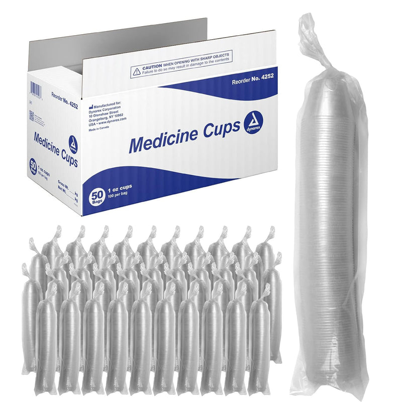 Dynarex Dynarex Medicine Cups – Graduated Precision Measuring (5 Units/Pack) Medicine & Drugs White Smoke