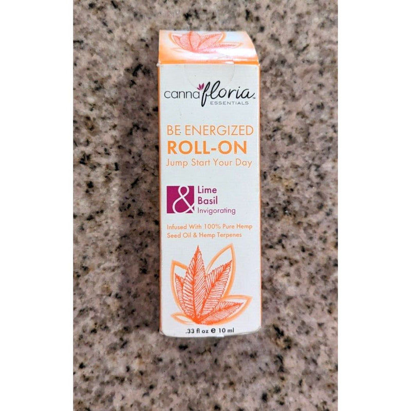 0 Cannafloria Essentials Be Energized LIME & BASIL SCENTED Roll On Essential Oil Fragrance Oil Rosy Brown