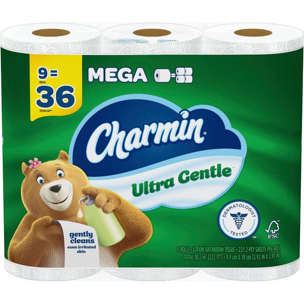 Charmin Charmin Toilet Paper Ultra Gentle, 9 Mega Rolls Toilet Paper Dark Green