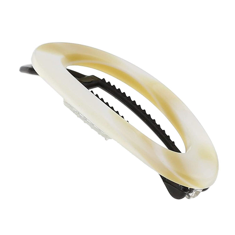Camila Camila Paris CP1994/2 French Hair Barrette Clip For Women, Handmade, Side Beige 2" Hair Accessories White Smoke