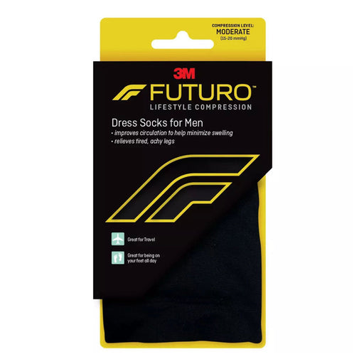 Futuro Futuro Revitalizing Dress Socks For Men, Black, Large -Firm Personal Care Black