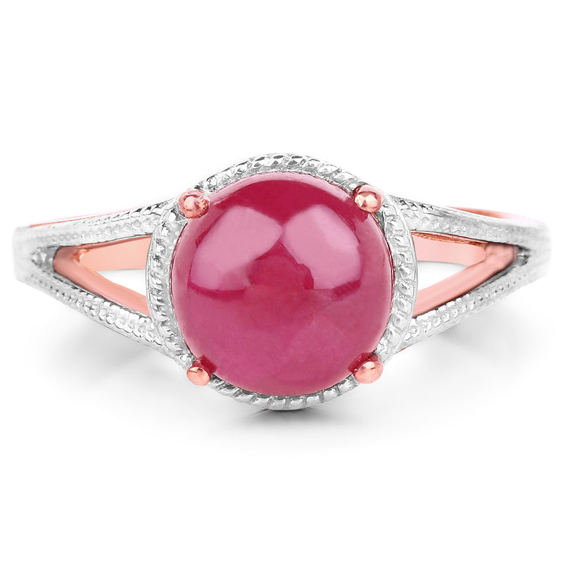 Bids.com 14K Rose Gold Plated 5.05 Carat Glass Filled Ruby .925 Sterling Silver Ring Rings White Smoke size 7.00,size 8.00,size 6.00,size 9.00