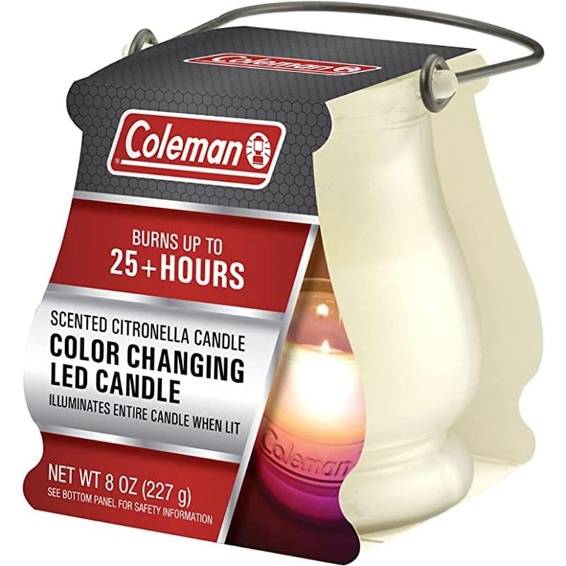 Coleman Coleman Citronella Candle Led Color Changing 8 Oz Candles White Smoke
