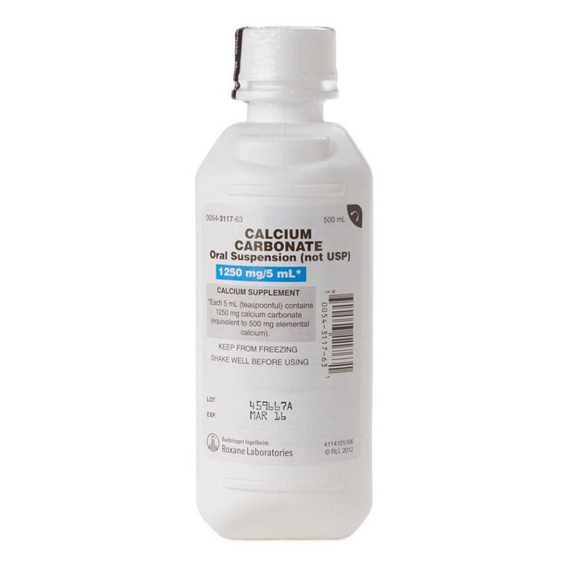 Roxane Labs Roxane Labs Calcium Carbonate Oral Suspension - 500 Ml Vitamins & Supplements Gray