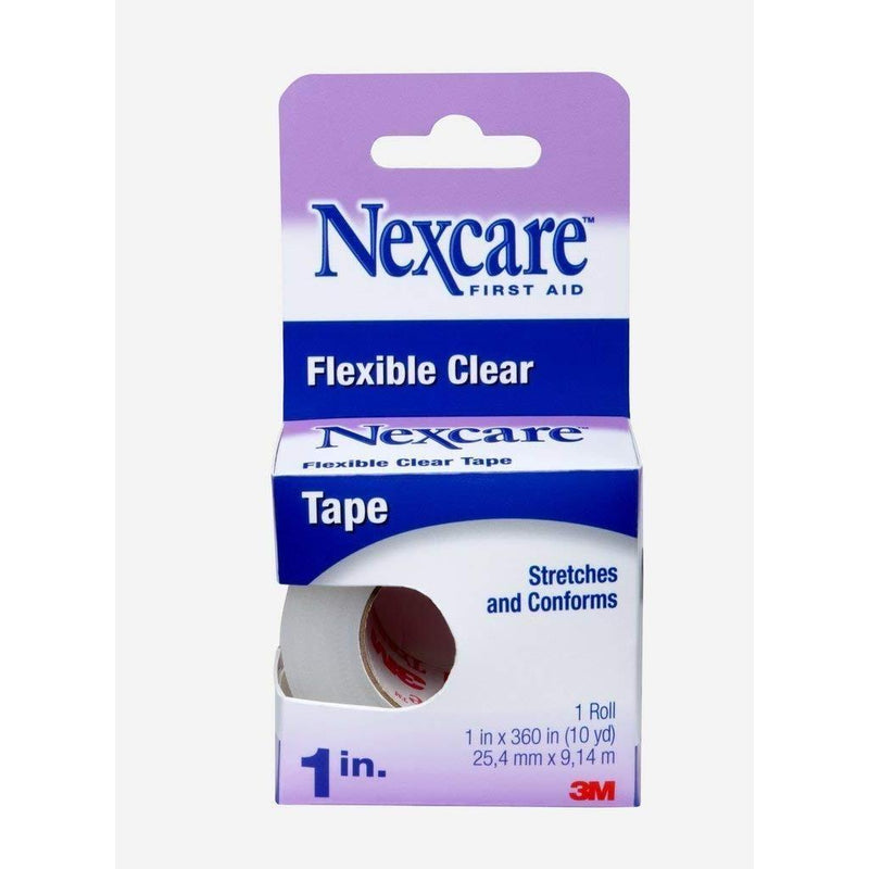 Nexcare Nexcare Tape Flexible Clear First Aid Boxed 1"x10 Yd First Aid Light Gray