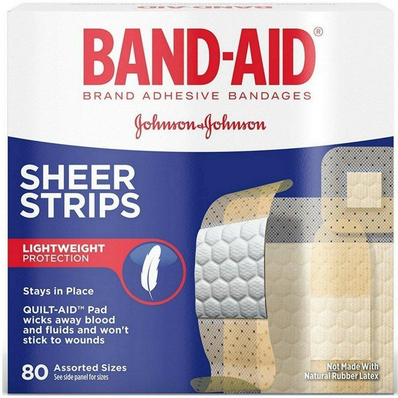 Band-aid Band-aid Tru-Stay Sheer Lightweight Protection Adhesive Bandages 80ct First Aid White Smoke