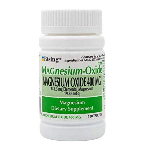 Rising Magnesium Oxide Tb 400 Mg 120 Vitamins & Supplements Light Gray