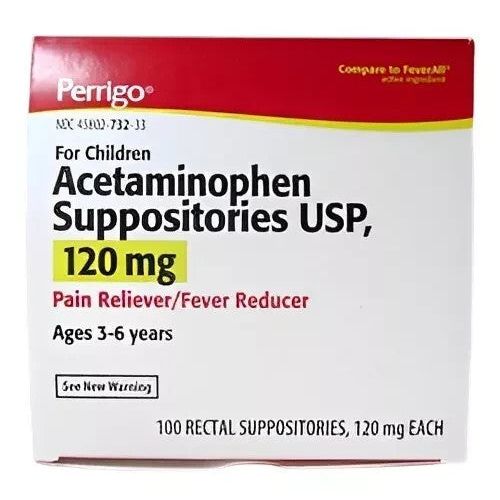 Perrigo Perrigo Acetaminophen Rectal Suppositories 120mg 100ct Health Care Lavender