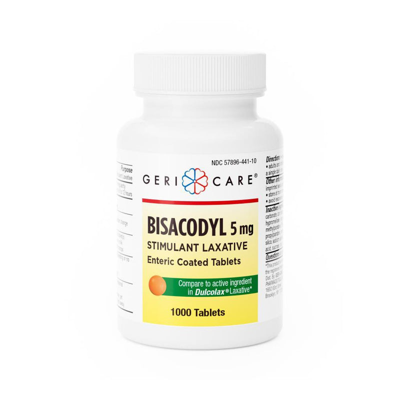 GeriCare GeriCare Bisacodyl 5mg Stimulant Laxative Tablets Medicine & Drugs White Smoke