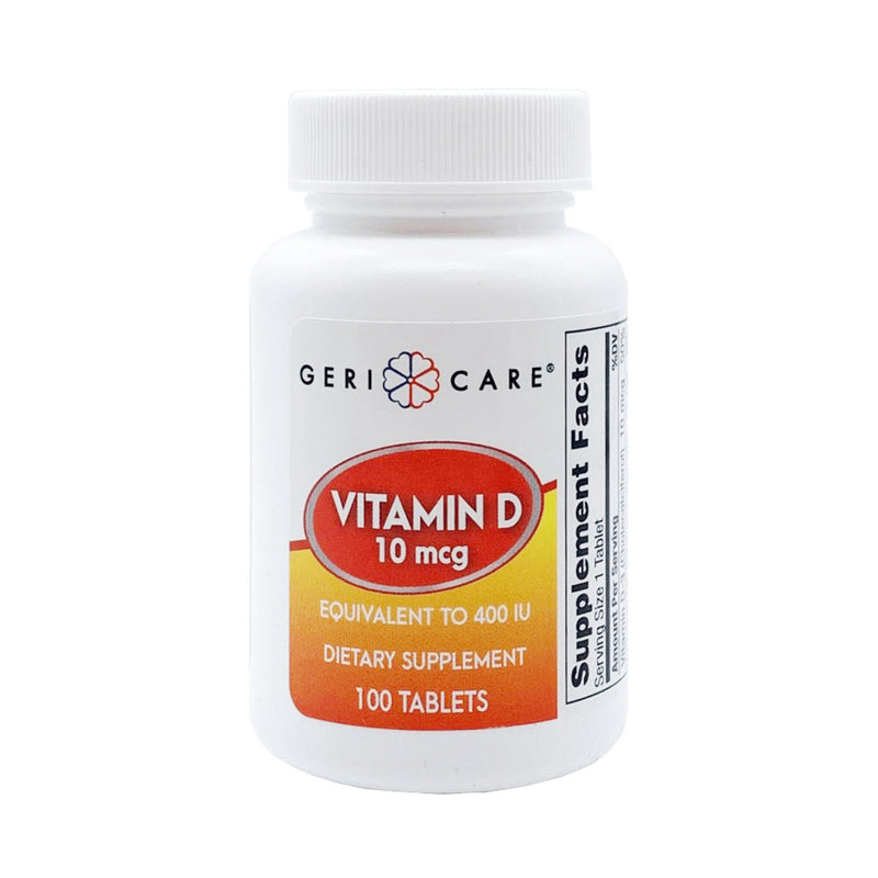 Geri-Care Geri-Care McKesson Vitamin D Supplement 400 IU Tablets, 100EA Per Bottle Vitamins & Supplements Light Gray