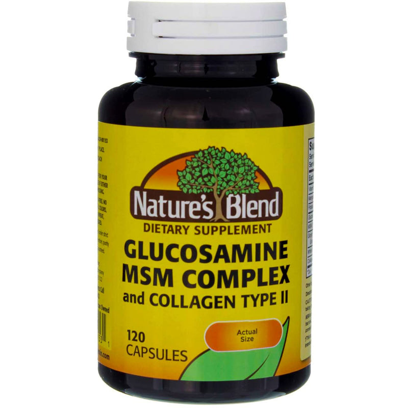 Nature's Blend Nature's Blend Glucosamine MSM & Collagen Type II, Capsules 120 Ct Vitamins & Supplements White Smoke