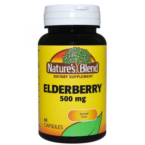 Nature's Blend Nature's Blend Elderberry, 500 Mg, 60 Caps Herbs & Spices Black
