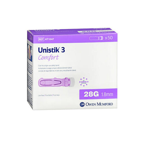 Unistik 3 Unistik® 3 Comfort Safety Lancets – 28 Gauge (Purple) Lancing Devices White Smoke